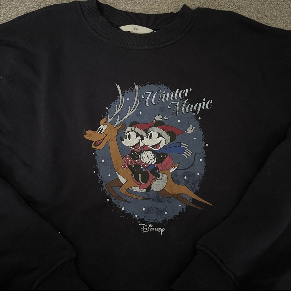 H&M Disney Christmas Winter Navy Sweatshirt - Picture 4 of 4
